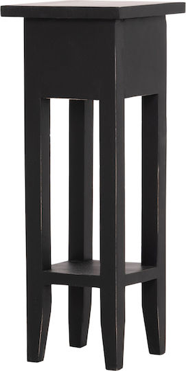 Quadratischer Beistelltisch Ramu aus Massivholz mit Schubladen Schwarz M25xB25xH66,5cm