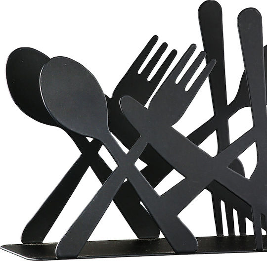 ArteLibre Suport pentru Șervețele Metalic Negru 14x5x10cm 05161539