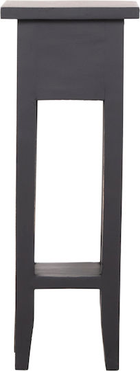 Quadratischer Beistelltisch Ramu aus Massivholz mit Schubladen Schwarz M25xB25xH66,5cm
