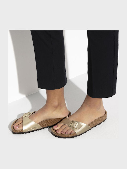 Madrid Birko-Flor Women's Anatomic Gold Narrow Fit Sandals