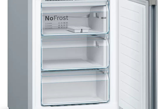 Bosch Ψυγειοκαταψύκτης 326lt Total NoFrost Υ186xΠ60xΒ66εκ. Metal Look KGN36VLED