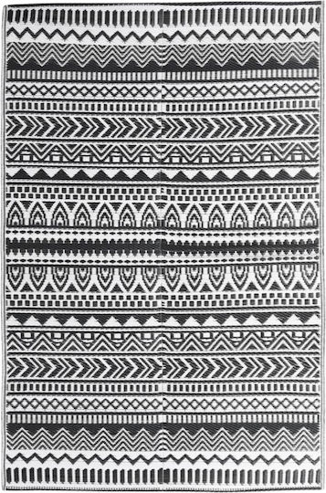 vidaXL Teppich Außenbereich Rechteckig Synthetisch,Polyester/Cotton/Leather Black