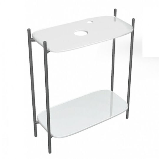 Scarabeo Blat fără Lavoar L74xW43xH77.5cm Alb lucios