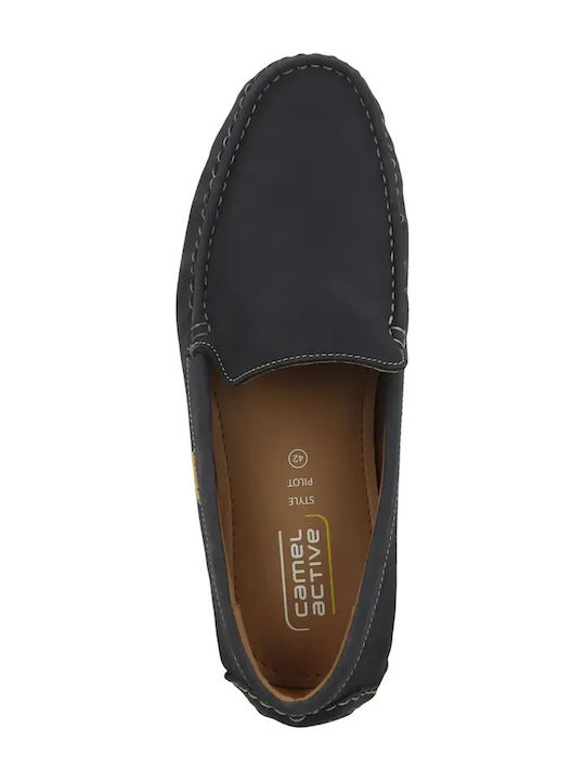 Leather Men's Slip-On Blue