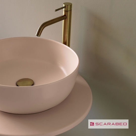 Scarabeo Cross Πάγκος με Νιπτήρα Antique Pink (Ρόζ Μάτ)