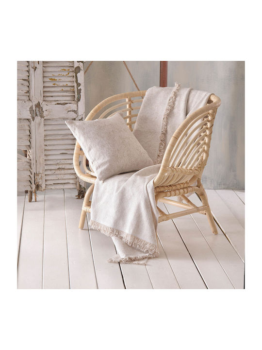 Rythmos Xaviera Sofa Throw 2 Seater 2 Sides Jacquard 180x240cm Ecru