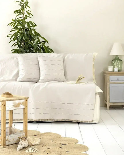 Nima Nora Zweisitzer-Sofa Überwurf P180xM240cm Beiges Nima Nora Zweisitzer-Sofa Überwurf P180xM240cm Beiges