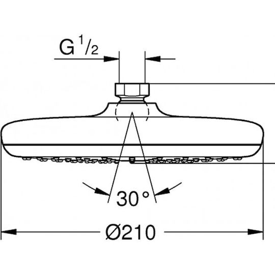 Grohe Tempesta Στρογγυλή Κεφαλή Ντουζ 21cm