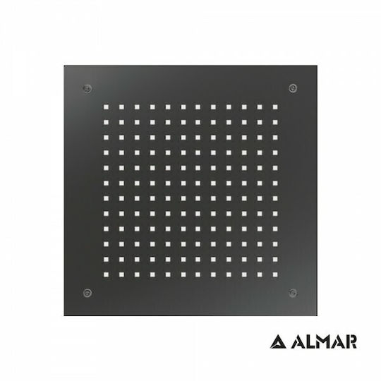 Almar Square Temptation Τετράγωνη Κεφαλή Ντουζ 38x38cm Black Brushed