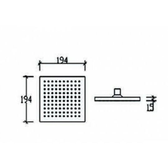 Creavit 55241 Τετράγωνη Κεφαλή Ντουζ 20x20cm