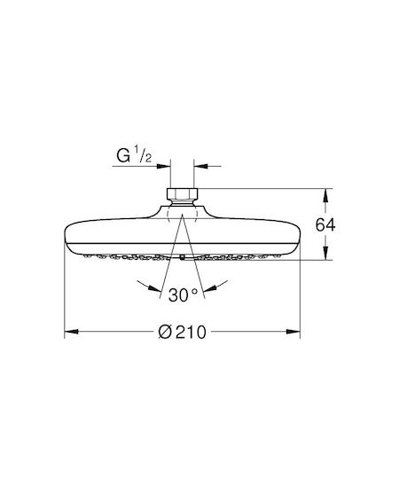Grohe Tempesta Στρογγυλή Κεφαλή Ντουζ 21cm Grohe Tempesta Στρογγυλή Κεφαλή Ντουζ 21cm