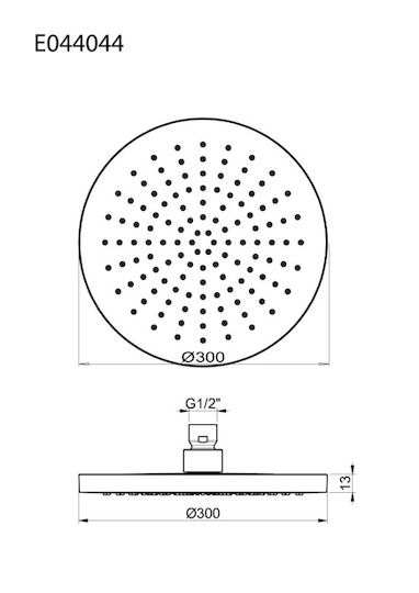 Almar Στρογγυλή Κεφαλή Ντουζ 10cm με Βραχίονα 10cm