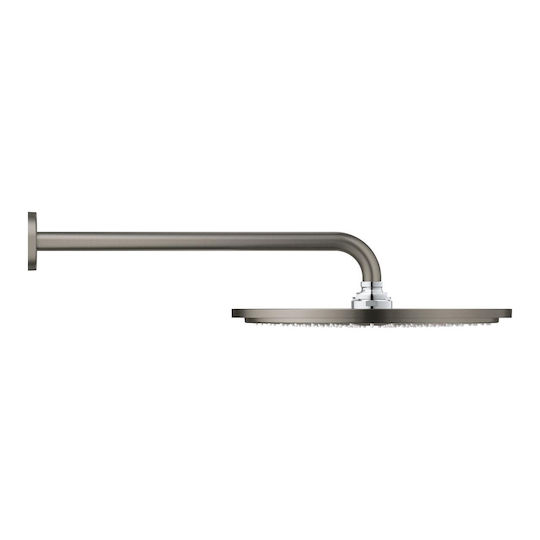 Grohe Cosmopolitan 310 Στρογγυλή Κεφαλή Ντουζ 31cm με Βραχίονα 38cm Brushed Hard Graphite