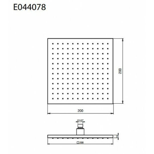 La Torre Emotion Square Showerhead 20x20cm