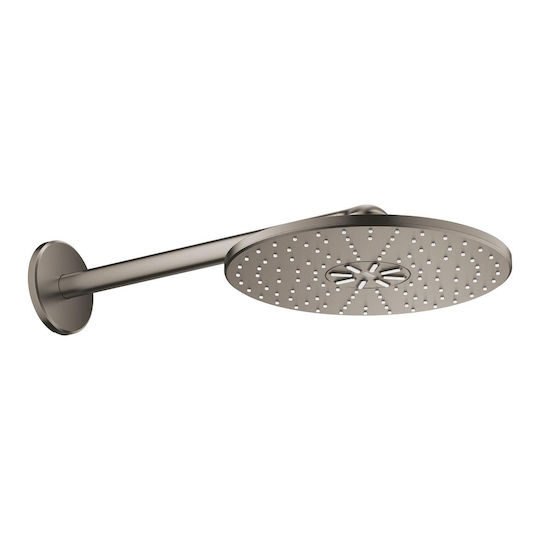 Grohe Rainshower Smart Active 310 Στρογγυλή Κεφαλή Ντουζ 31cm με Βραχίονα 43cm Brushed Hard Graphite