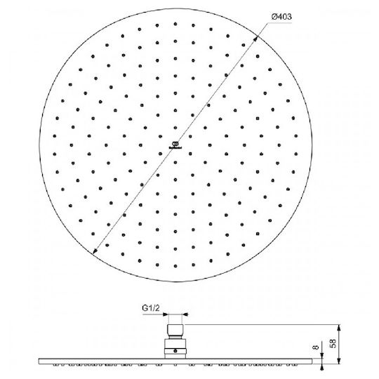 Ideal Standard Idealrain Rotund Cap de duș 40cm aur periat