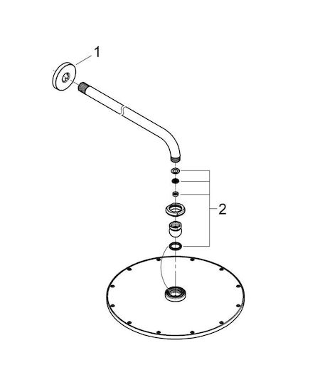 Grohe Rainshower Στρογγυλή Κεφαλή Ντουζ 31cm με Βραχίονα 38cm
