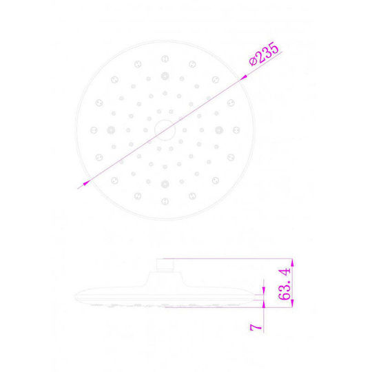 Showerhead Black Inter Ceramic 2316b
