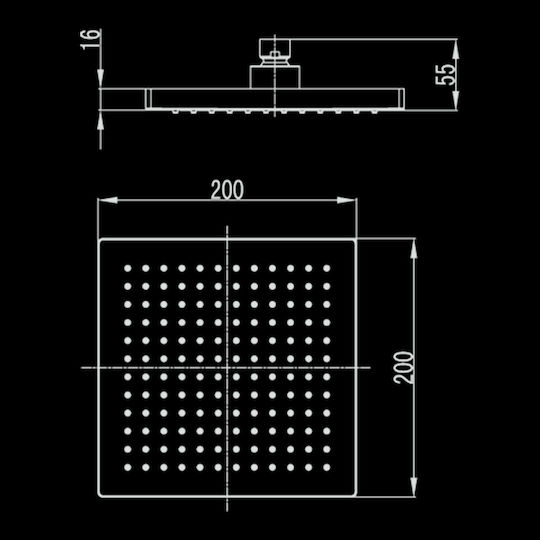 Karag Praxis Square Showerhead 20x20cm