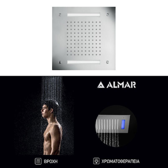 Almar Easy Light Temptation Platz Duschkopf 30x30cm Chrome