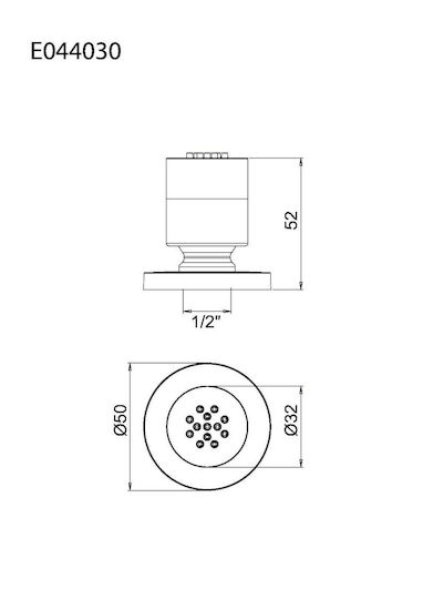 La Torre Rotund Cap de Duș 5cm Alb Mat