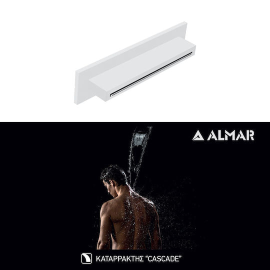 Almar XL-Waterfall Shower Head Ορθογώνια Κεφαλή Ντουζ White Matt