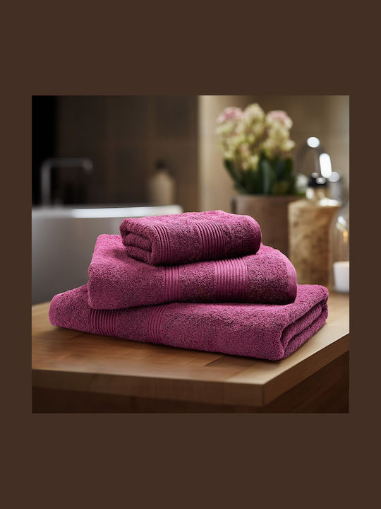Beauty Home Πετσέτα Προσώπου Art 3400 50x90εκ. Μωβ Βάρους 650gr/m²