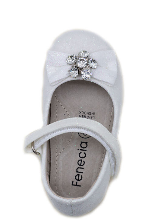 Kids Anatomic Leather Ballerinas with Hoop & Loop Closure Beige