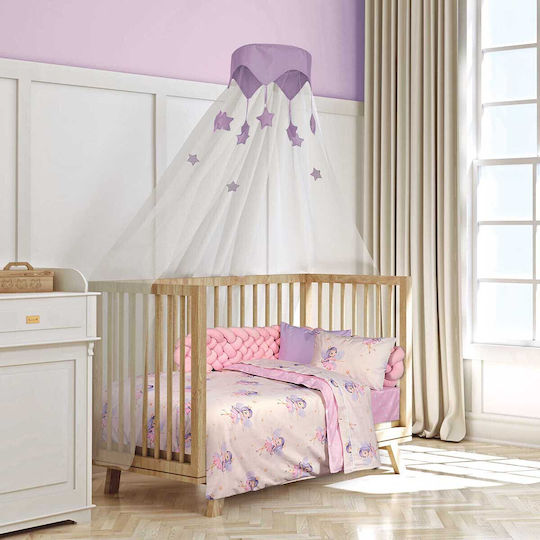 Alouette Set Baby Crib Cotton Sheets Fairy Pink 130x170cm 3 Pieces