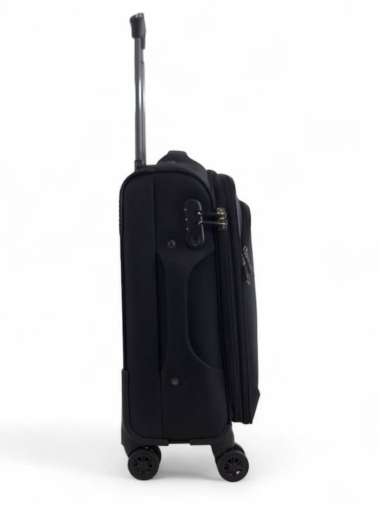 Diplomat Small The Lisbon Collection Cabin Fabric Black Suitcase With 4 Wheels Height 55cm