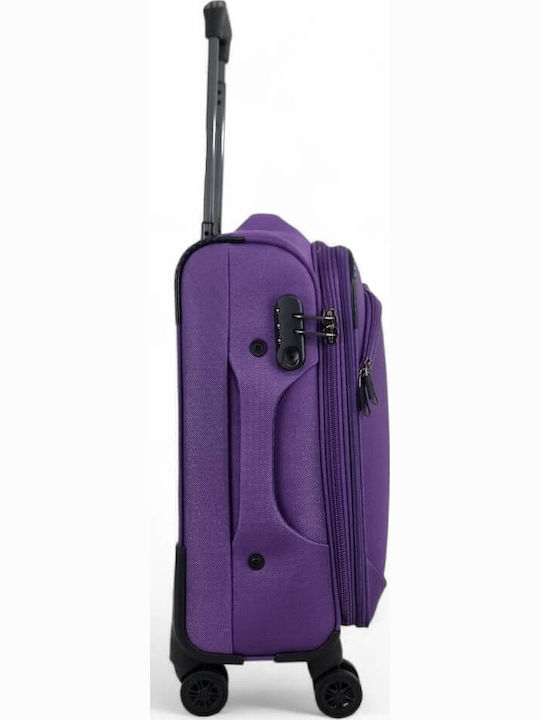 Diplomat Small The Lisbon Collection Cabin Fabric Purple Suitcase With 4 Wheels Height 55cm