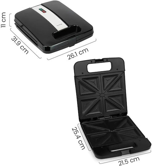 Huslog Sandwich Maker Grill 1800W Black