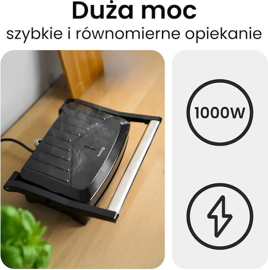 Huslog Τοστιέρα Γκριλιέρα 1000W Μαύρη