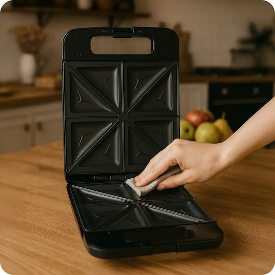 Huslog Sandwich Maker Grill 1800W Black