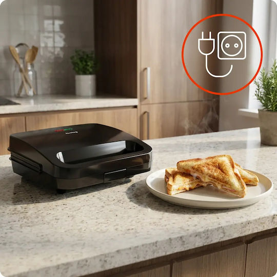 Huslog Τοστιέρα Γκριλιέρα 800W Μαύρη