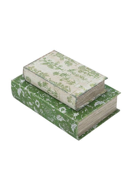 Artekko Set of Wooden Decorative Boxes in Book Shape 2 Pieces