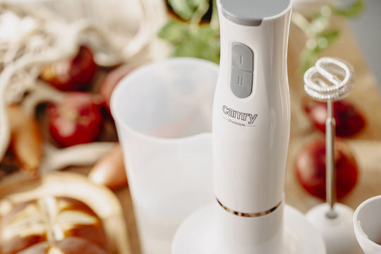 Camry Blender de Mână cu Tijă Inoxidabilă 800W Alb