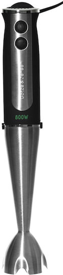 Gotze & Jensen Ραβδομπλέντερ με Πλαστική Ράβδο 800W Ασημί