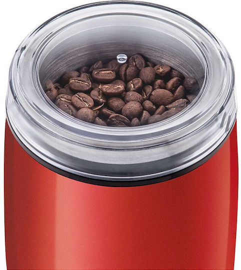 Sencor Electric Coffee Grinder 150W with 60g Capacity Red