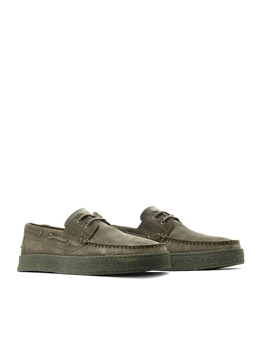 Suede Ανδρικά Boat Shoes σε Πράσινο Χρώμα