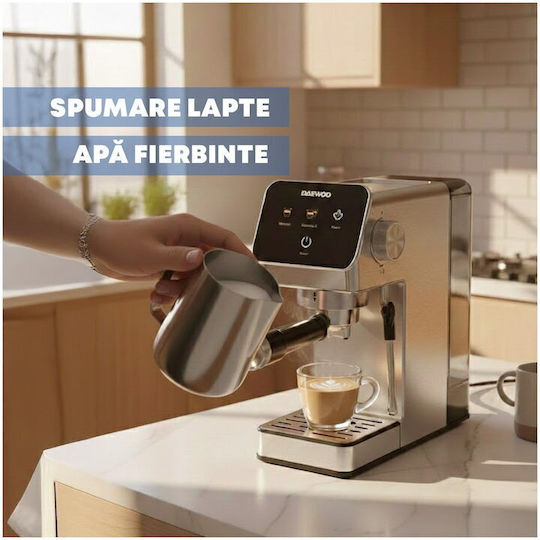 Daewoo Espresso Machine 1350W 20bar Pressure Gray DCME1350