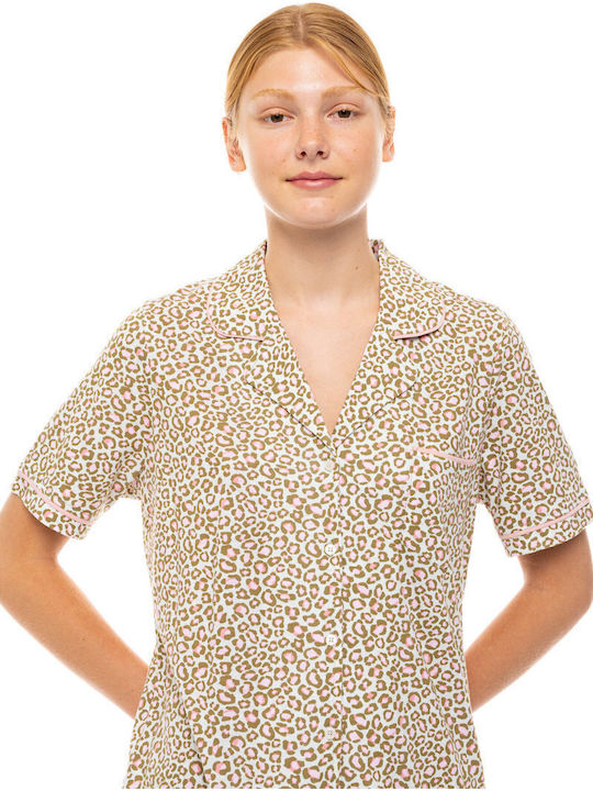 Pink Label Sommerliches Damen-Schlafanzug-Set Mint