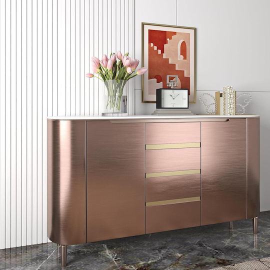 Folie Autocolantă pentru Mobilier din Vinil Periat 40 Cm X 10 M Rose Gold
