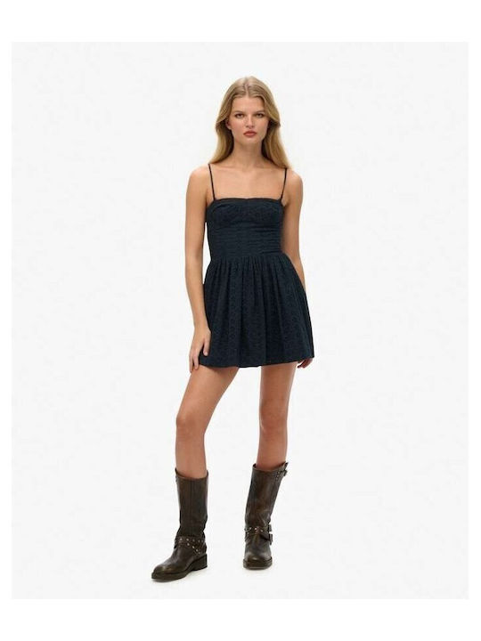 Summer Mini Slip Dress Blue