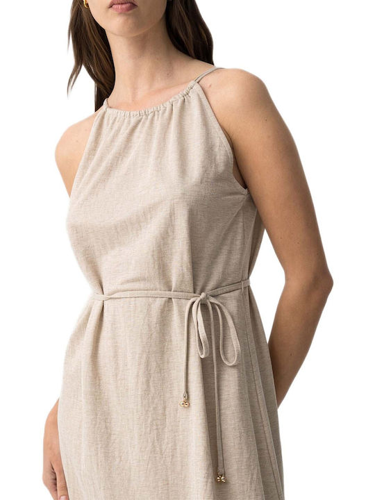 Summer Midi Dress Beige