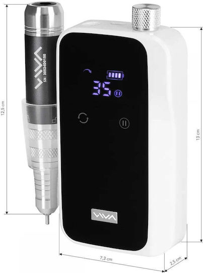 Freza Electrică Portabilă Pentru Unghii Cu Baterie Viva 305 35000rpm Sistem Twist-lock