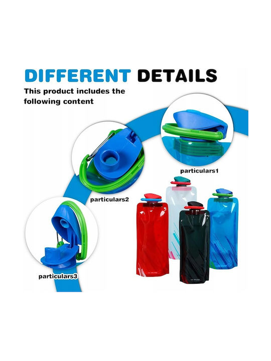 Set Sticlă De Apă Sportivă Din Plastic 700ml Albastră