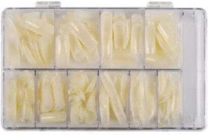 Set Profesional 100 Bucăți Tips Unghii False Culoare Naturală Manichiură