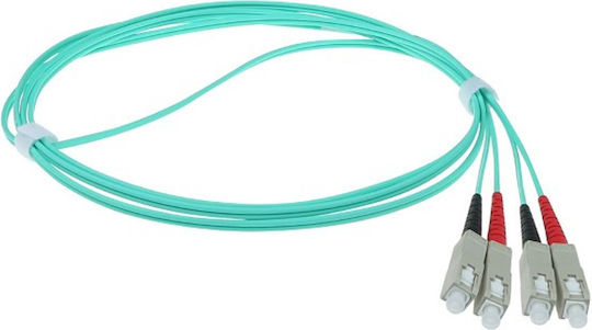 Cablu De Fibră Optică Act Om3 Sc Sc Duplex 50/125μm Upc 7m Albastru Deschis Rl3607