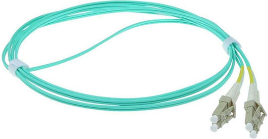 Act Om3 Optical Fiber Cable Lc Lc Duplex 50/125μm Upc 0.5m Light Blue